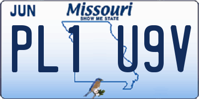MO license plate PL1U9V