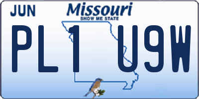 MO license plate PL1U9W