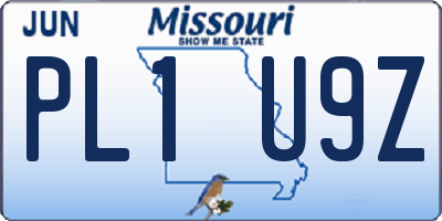 MO license plate PL1U9Z