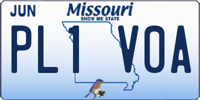 MO license plate PL1V0A