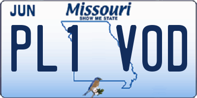 MO license plate PL1V0D