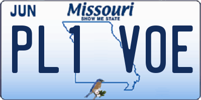 MO license plate PL1V0E