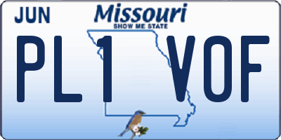 MO license plate PL1V0F