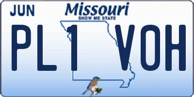 MO license plate PL1V0H