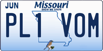 MO license plate PL1V0M