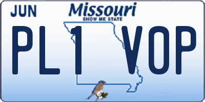 MO license plate PL1V0P
