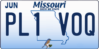 MO license plate PL1V0Q