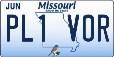 MO license plate PL1V0R