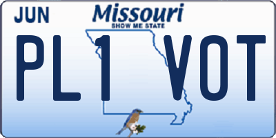 MO license plate PL1V0T