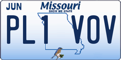 MO license plate PL1V0V