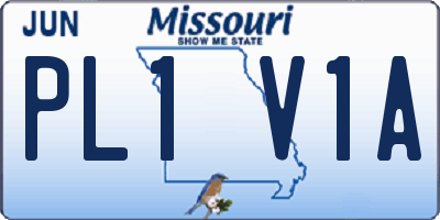 MO license plate PL1V1A