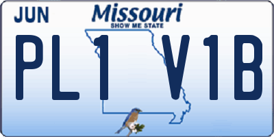 MO license plate PL1V1B