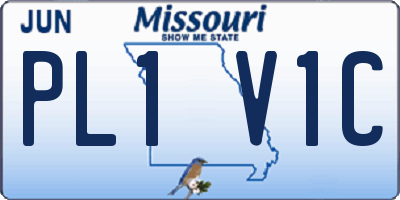MO license plate PL1V1C