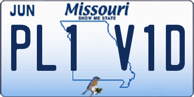 MO license plate PL1V1D