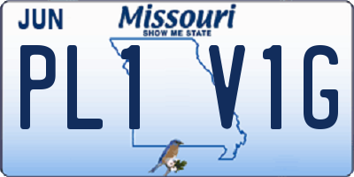 MO license plate PL1V1G