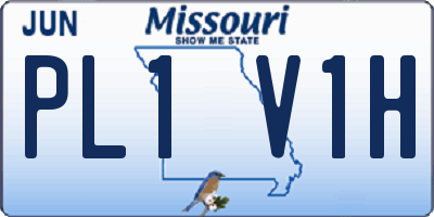 MO license plate PL1V1H