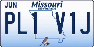 MO license plate PL1V1J