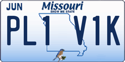 MO license plate PL1V1K