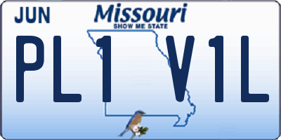 MO license plate PL1V1L