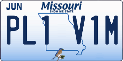 MO license plate PL1V1M