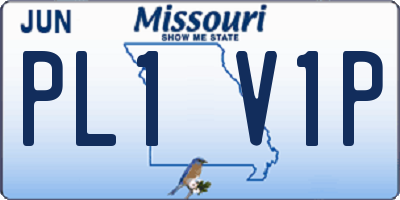 MO license plate PL1V1P
