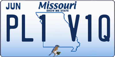 MO license plate PL1V1Q