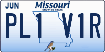 MO license plate PL1V1R