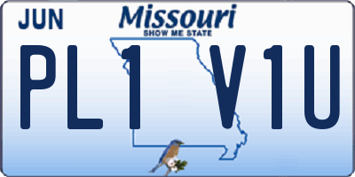 MO license plate PL1V1U