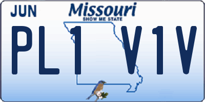 MO license plate PL1V1V