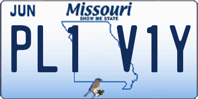 MO license plate PL1V1Y