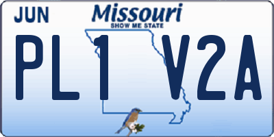MO license plate PL1V2A