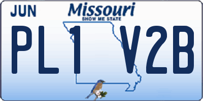 MO license plate PL1V2B