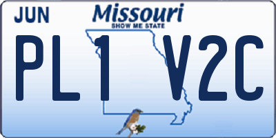 MO license plate PL1V2C