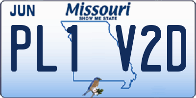 MO license plate PL1V2D