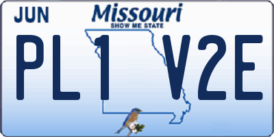 MO license plate PL1V2E