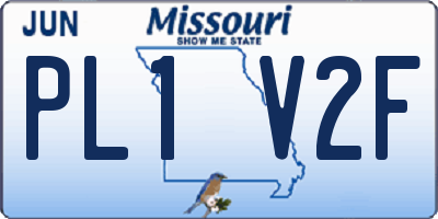 MO license plate PL1V2F