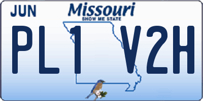 MO license plate PL1V2H