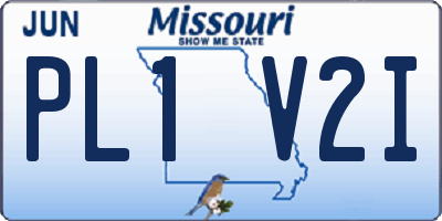 MO license plate PL1V2I
