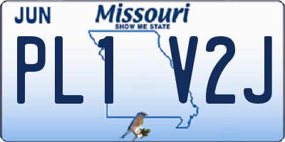 MO license plate PL1V2J