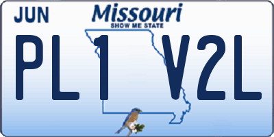 MO license plate PL1V2L