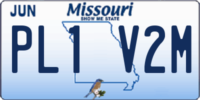 MO license plate PL1V2M