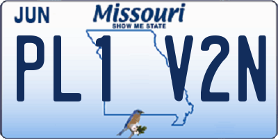 MO license plate PL1V2N