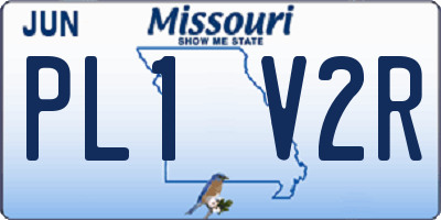 MO license plate PL1V2R