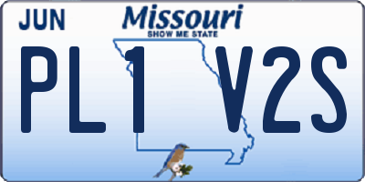 MO license plate PL1V2S