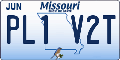MO license plate PL1V2T