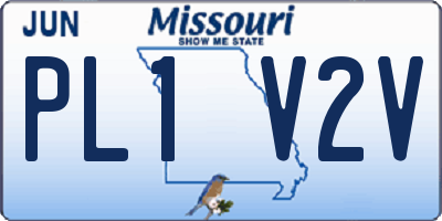 MO license plate PL1V2V