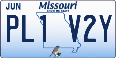 MO license plate PL1V2Y