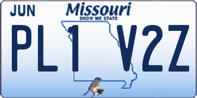 MO license plate PL1V2Z