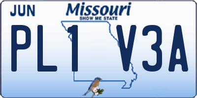 MO license plate PL1V3A