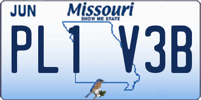 MO license plate PL1V3B